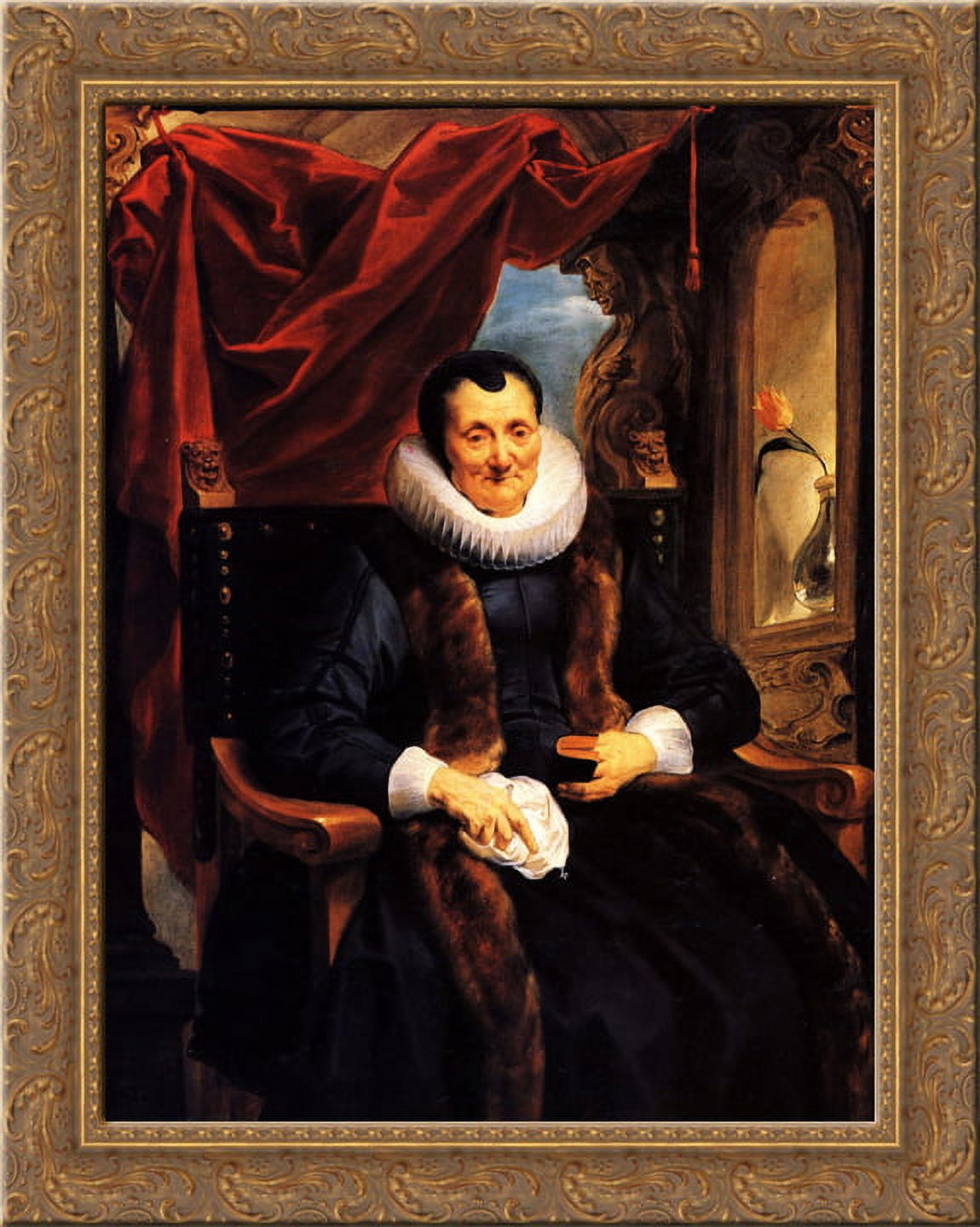 Portrait of Magdalena de Cuyper 24x20 Gold Ornate Wood Framed Canvas ...