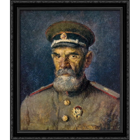 Portrait of Major-General of Medical Services A. R. Zlobin 28x34 Large Black Ornate Wood Framed Canvas Art by Ilya Mashkov