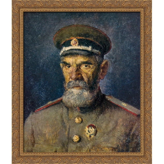 Portrait of Major-General of Medical Services A. R. Zlobin 28x34 Large Gold Ornate Wood Framed Canvas Art by Ilya Mashkov