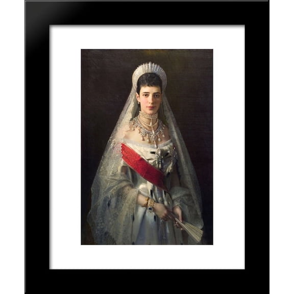 Portrait of Maria Fyodorovna, born Princess Dagmar of Denmark , wife of russian tsar Alexander III 20x24 Framed Art Print by Ivan Kramskoy