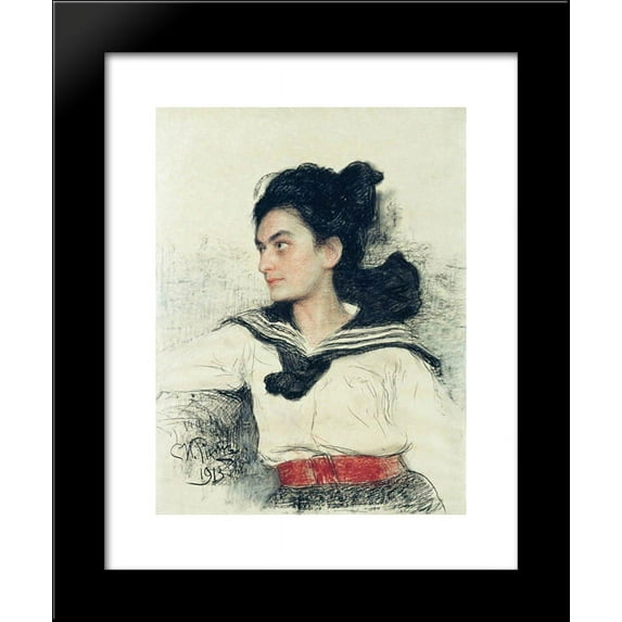 Portrait of Maria Osipovna Lowenfeld 20x24 Framed Art Print by Repin, Ilya