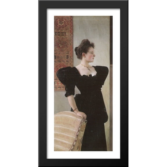 Portrait of Marie Breunig 20x40 Large Black Wood Framed Print Art by Gustav Klimt