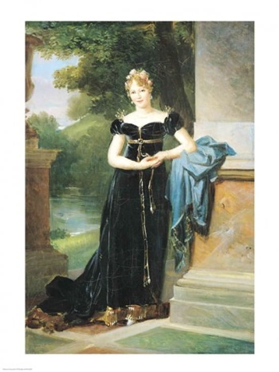Portrait of Marie Laczinska Canvas Art - Francois Gerard (24 x 36)