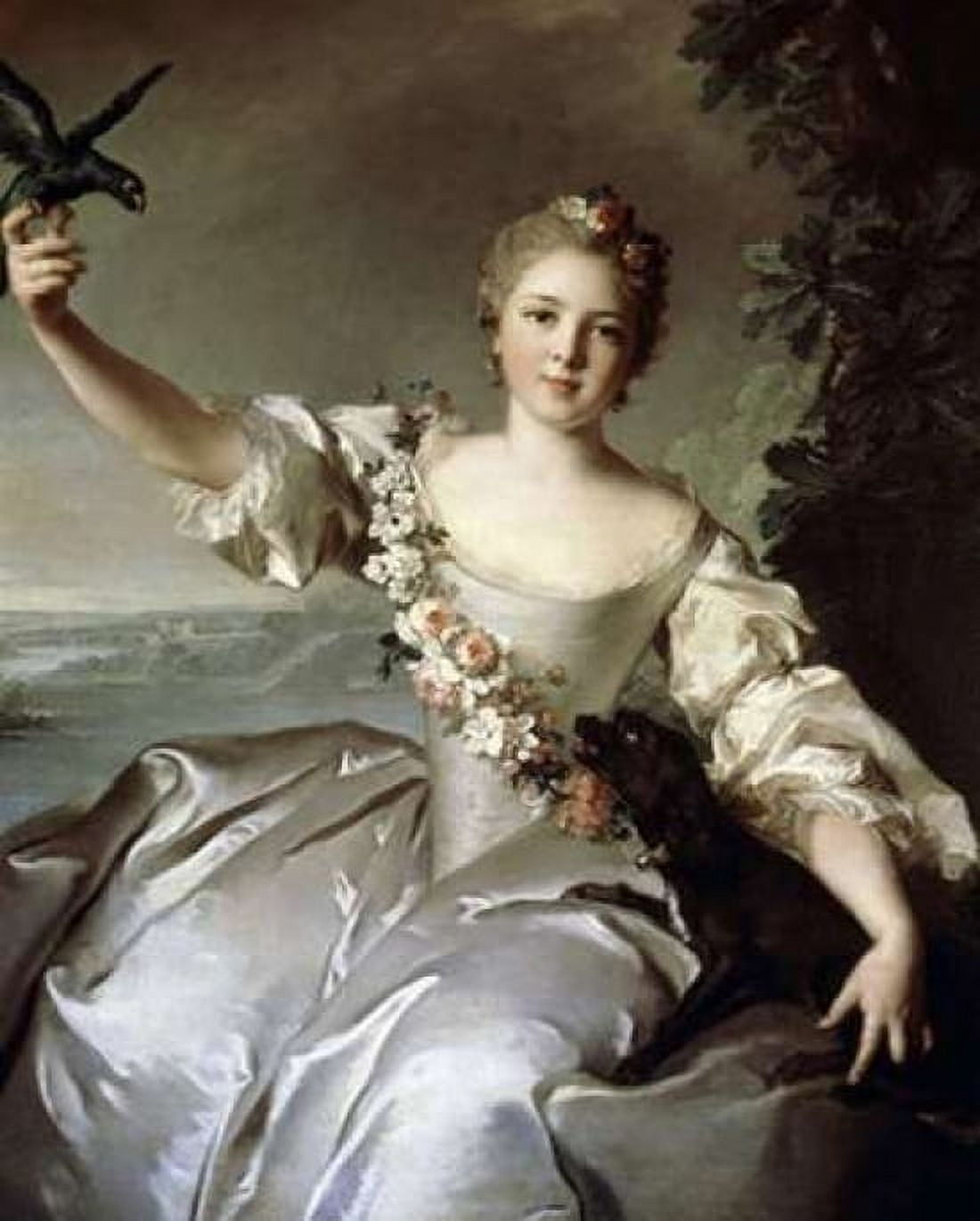 Portrait of Marquise DAntin Canvas Art - Jean-Marc Nattier (24 x 30)
