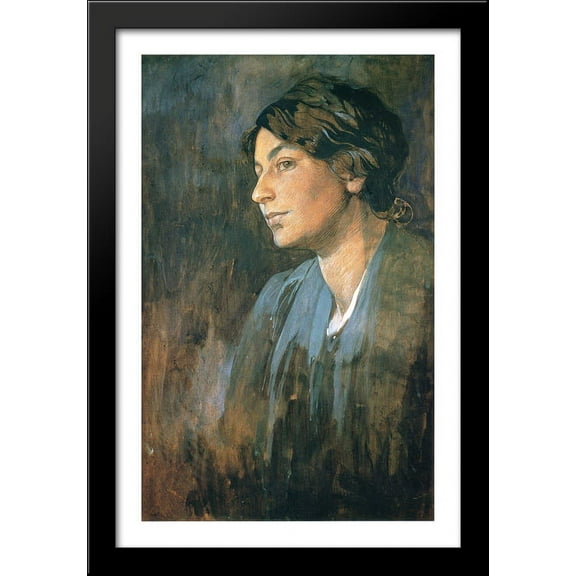 Portrait of Marushka, Artist s Wife 26x40 Large Black Wood Framed Print Art by Alphonse Mucha