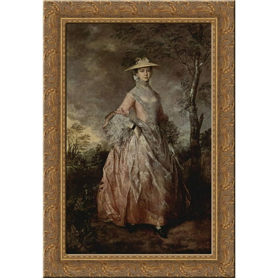 Portrait of Mary Countess Howe 24x16 Gold Ornate Wood Framed Canvas Art by Thomas Gainsborough