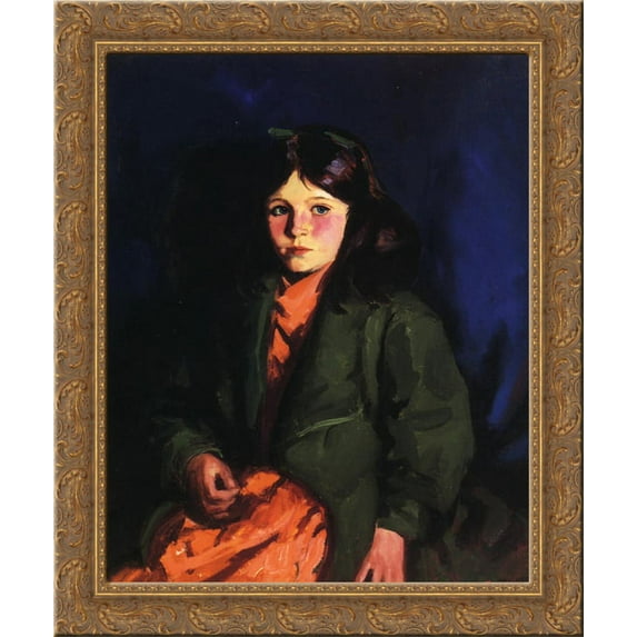 Portrait of Mary Patten 24x20 Gold Ornate Wood Framed Canvas Art by Robert Henri