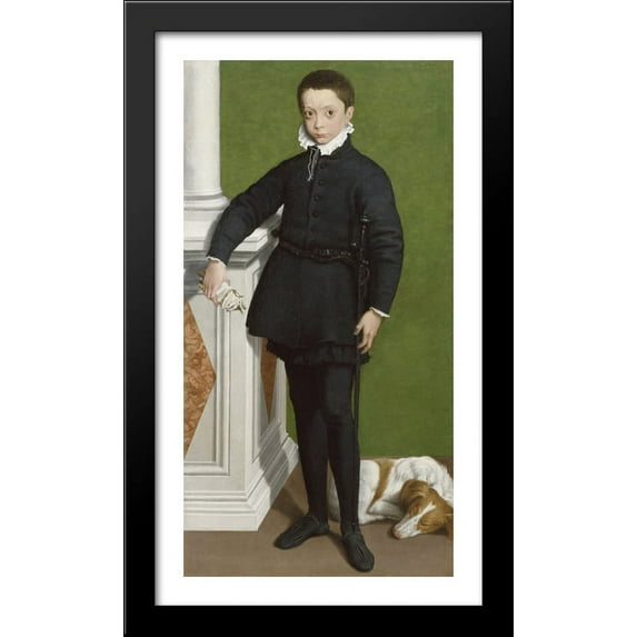 Portrait of Massimiliano Stampa 22x40 Large Black Wood Framed Print Art by Sofonisba Anguissola
