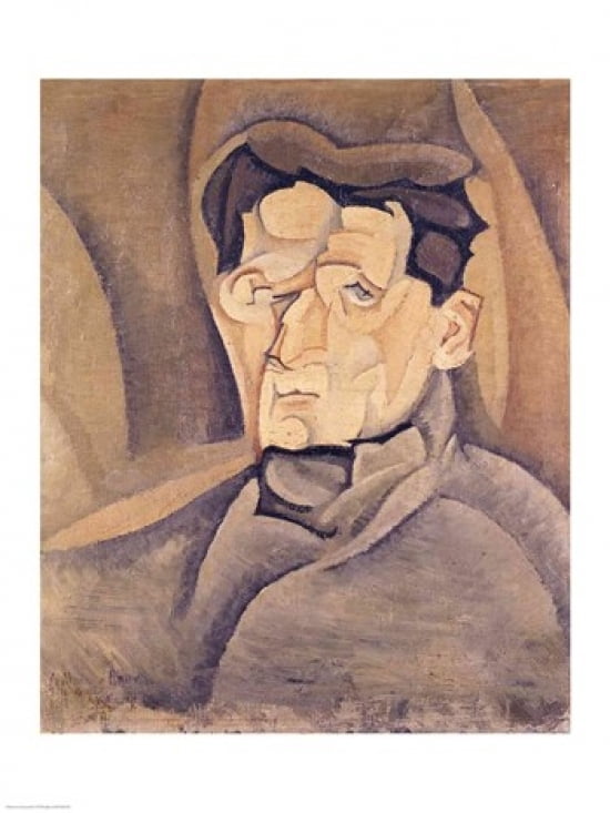 Portrait of Maurice Raynal Canvas Art - Juan Gris (24 x 36)