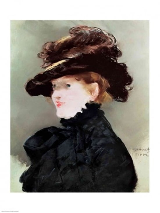 Portrait of Mery Laurent Canvas Art - Edouard Manet (24 x 36)
