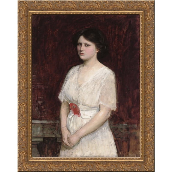 Portrait of Miss Claire Kenworthy 24x20 Gold Ornate Wood Framed Canvas Art by John William Waterhouse