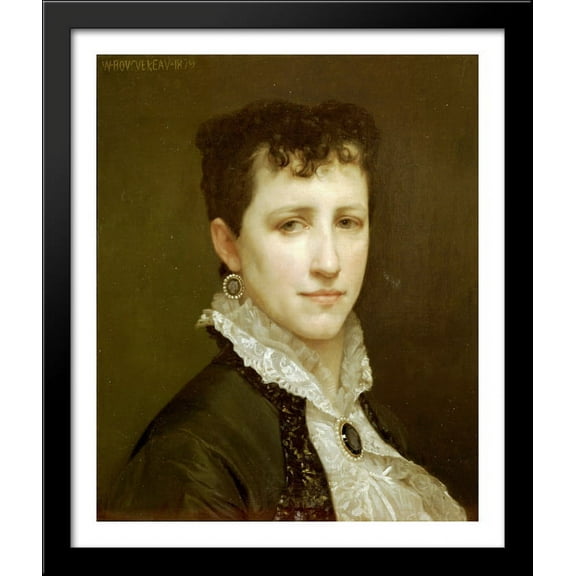 Portrait of Miss Elizabeth Gardner 28x34 Large Black Wood Framed Print Art by William Adolphe Bouguereau