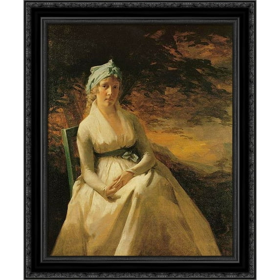 Portrait of Mrs. Andrew 20x24 Black Ornate Wood Framed Canvas Art by Raeburn, Sir Henry
