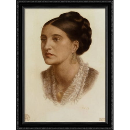 Portrait of Mrs Georgin A Fernandez 28x38 Large Black Ornate Wood Framed Canvas Art by Dante Gabriel Rossetti