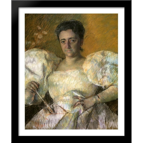 Portrait of Mrs. H. O. Hevemeyer 28x34 Large Black Wood Framed Print Art by Mary Cassatt