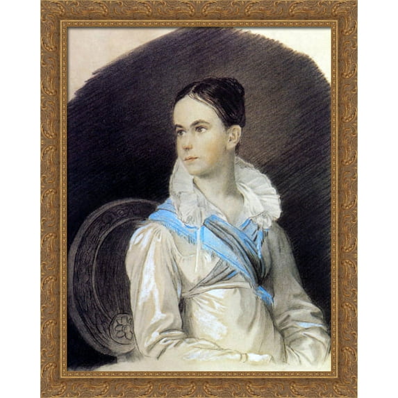 Portrait of N. Kochubey 28x34 Large Gold Ornate Wood Framed Canvas Art by Orest Kiprensky