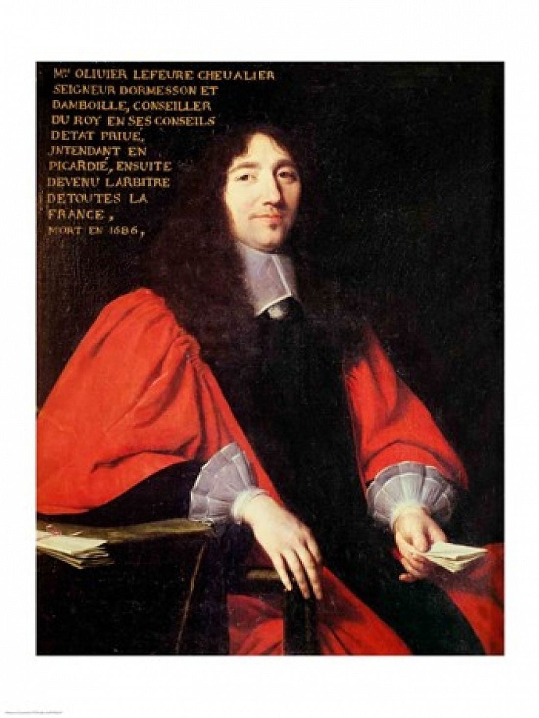 Portrait of Olivier Lefevre Canvas Art - Philippe De Champaigne (24 x 36)