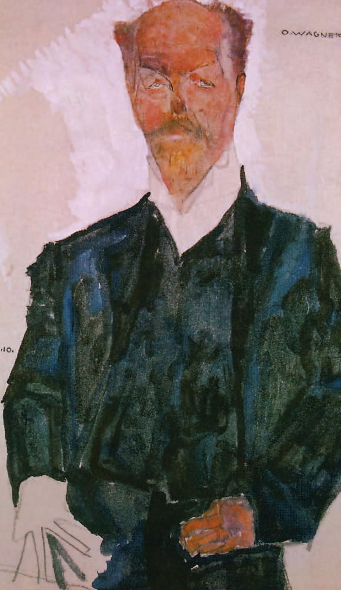 Portrait of Otto Wagner 1910 Canvas Art - Egon Schiele (24 x 36)