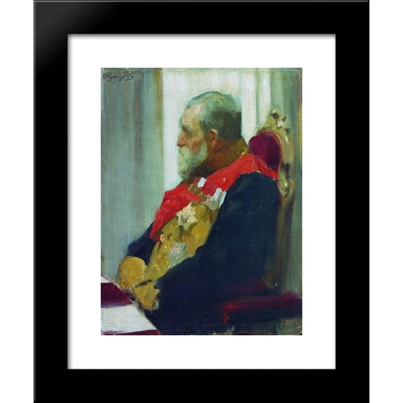 Portrait of P. Salomon 20x24 Framed Art Print by Boris Kustodiev