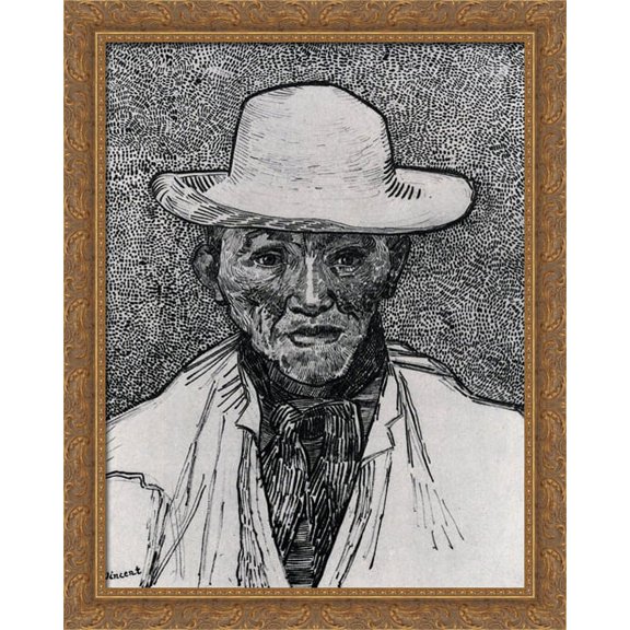 Portrait of Patience Escalier 28x34 Large Gold Ornate Wood Framed Canvas Art by Vincent van Gogh