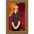 thumbnail image 1 of Portrait of Paulette Jourdain 19x24 Gold Ornate Wood Framed Canvas Art by Modigliani, Amedeo, 1 of 2