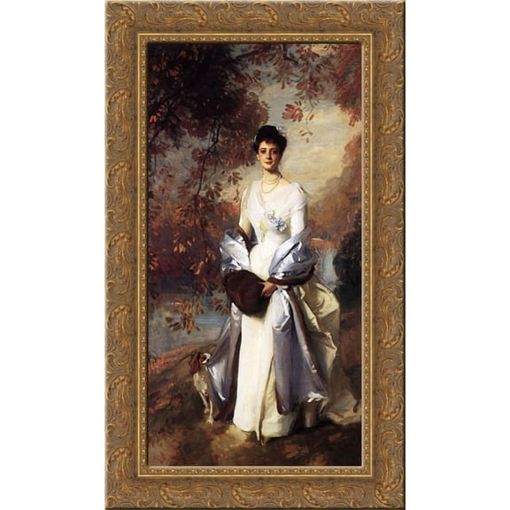 Portrait of Pauline Astor 16x24 Gold Ornate Wood Framed Canvas Art by Sargent, John Singer