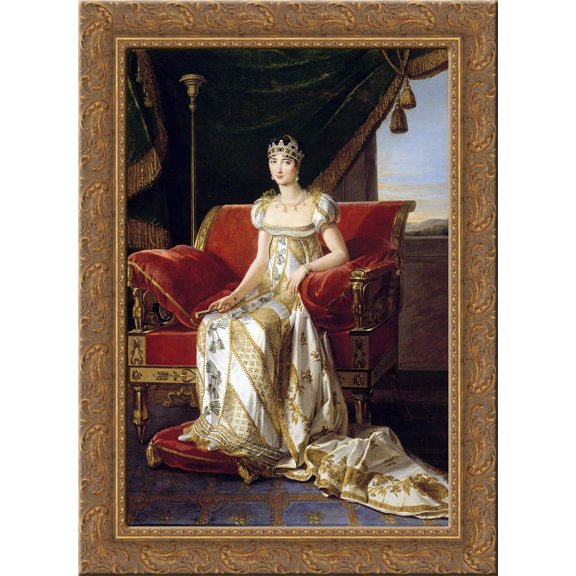 Portrait of Pauline Bonaparte 24x18 Gold Ornate Wood Framed Canvas Art by Marie-Guillemine Benoist