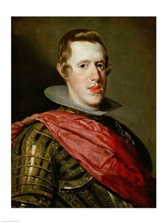 Portrait of Philip IV in Armour Canvas Art - Diego Velazquez (18 x 24)