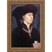 Portrait of Philippe le Bon 24x18 Gold Ornate Wood Framed Canvas Art by Rogier van der Weyden