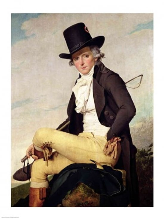 Portrait of Pierre Seriziat Canvas Art - Jacques-Louis David (24 x 36)