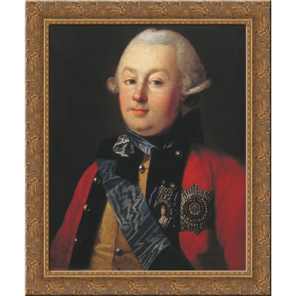 Portrait of Prince G.G. Orlov 24x20 Gold Ornate Wood Framed Canvas Art by Carl-Ludwig Johann Christineck