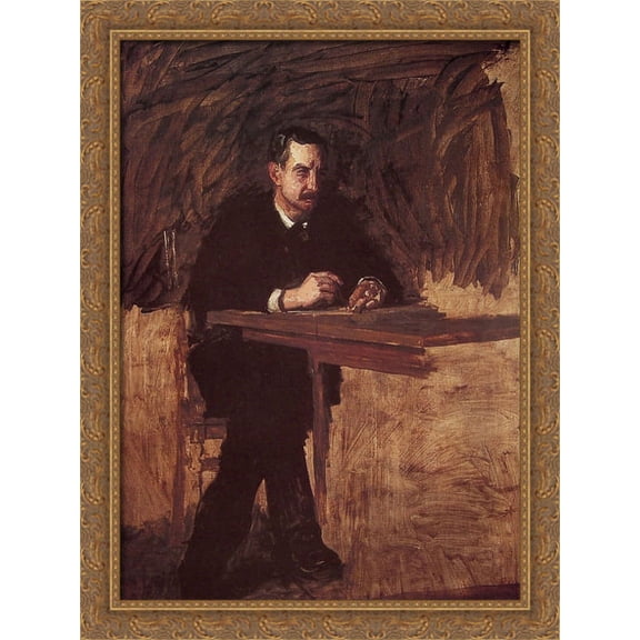 Portrait of Professor William D. Marks 28x36 Large Gold Ornate Wood Framed Canvas Art by Thomas Eakins