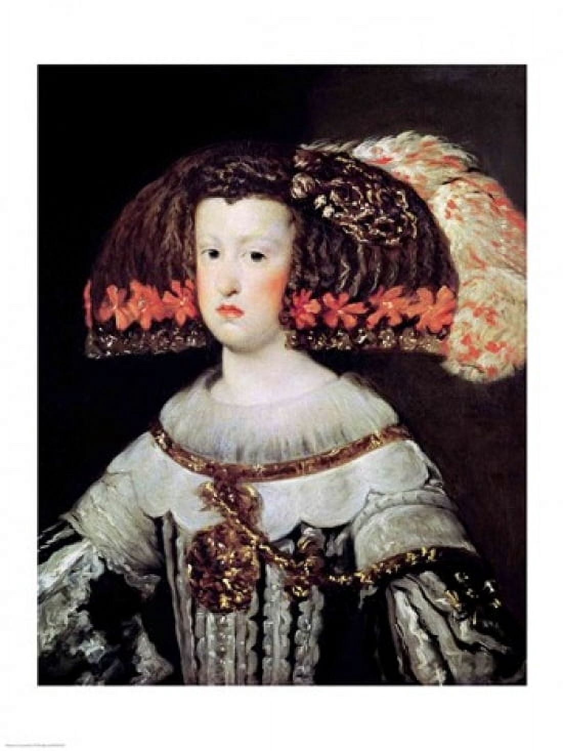 Portrait of Queen Maria Anna of Spain Canvas Art - Diego Velazquez (24 x 36)