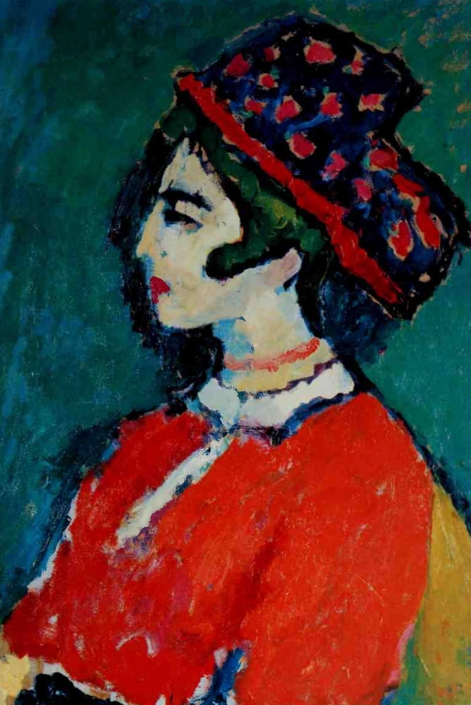 Portrait of Resi 1909 Canvas Art - Alexey von Jawlensky (24 x 36)