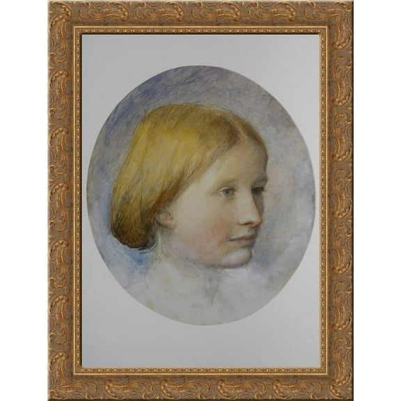 Portrait of Rose La Touche 24x18 Gold Ornate Wood Framed Canvas Art by John Ruskin