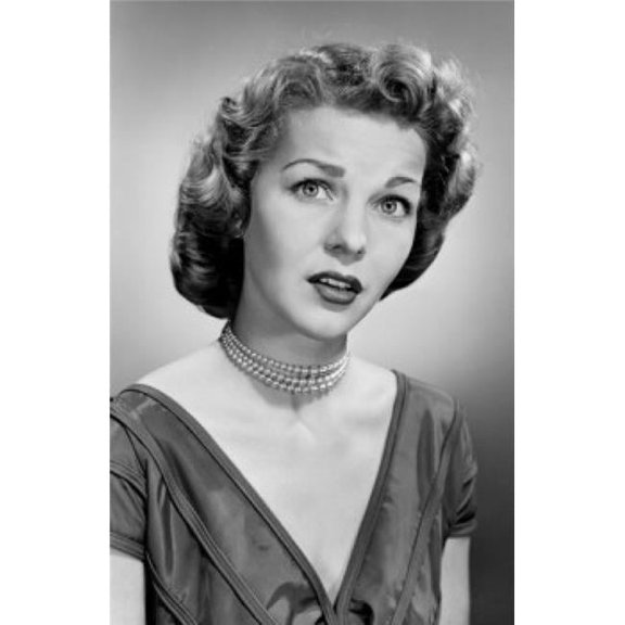 Portrait of Sad Beautiful Young Woman Poster Print - 18 x 24 in.