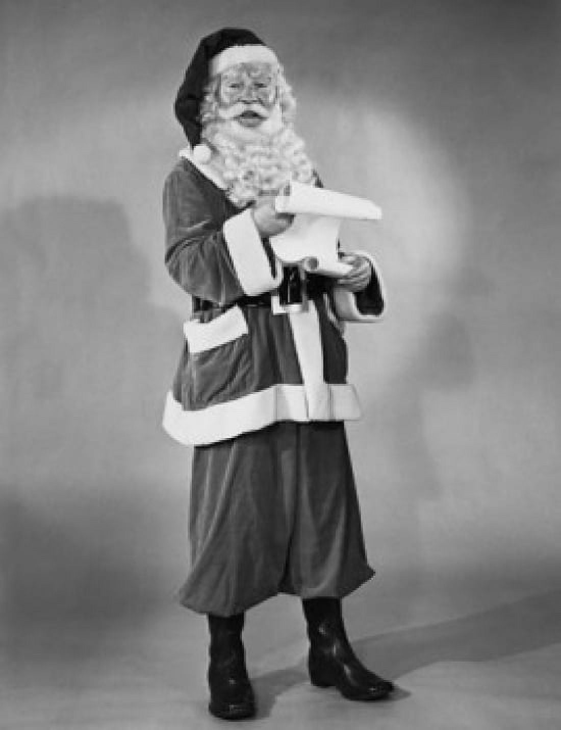 Portrait of Santa Claus holding a list of names Canvas Art - (24 x 36)
