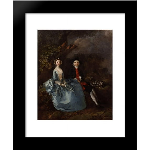 Portrait of Sarah Kirby (née Bull) and John Joshua Kirby 20x24 Framed Art Print by Thomas Gainsborough