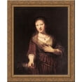 thumbnail image 1 of Portrait of Saskia with a Flower 20x23 Gold Ornate Wood Framed Canvas Art by Rembrandt, 1 of 2