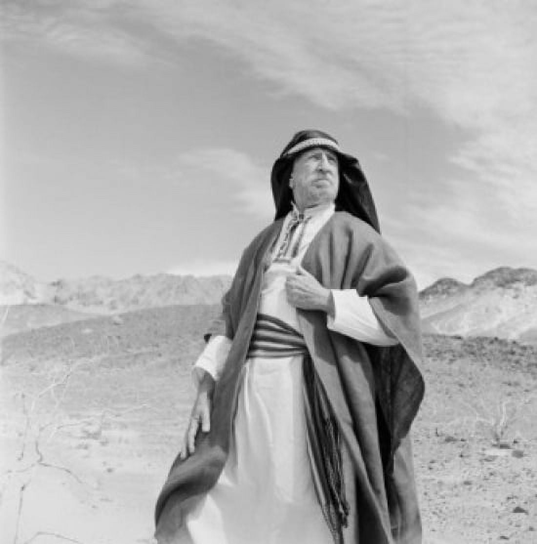 Portrait of Sheik in desert landscape Canvas Art - (18 x 24)