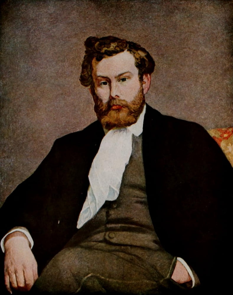 Portrait of Sisley Canvas Art - Pierre-Auguste Renoir (24 x 36)