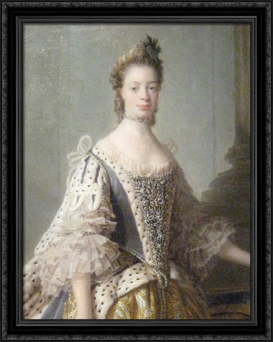 Portrait of Sophia Charlotte of Mecklenburg Strelitz, wife of King George III 28x36 Large Black