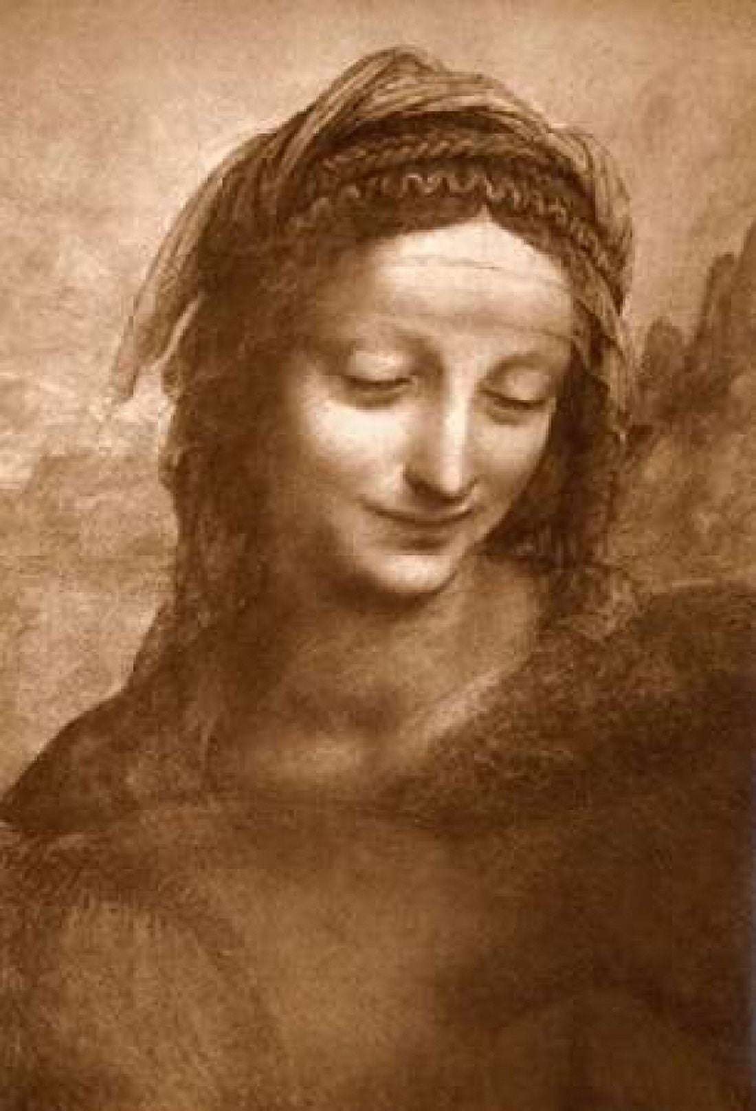 Portrait of St Anne Canvas Art - Leonardo Da Vinci (12 x 18)