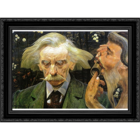 Portrait of Stanislaw Bryniarski 24x19 Black Ornate Wood Framed Canvas Art by Malczewski, Jacek