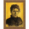 thumbnail image 1 of Portrait of Tatyana Tolstaya, Leo Tolstoy's Daughter 24x18 Gold Ornate Wood Framed Canvas Art by Nikolai Ge, 1 of 2