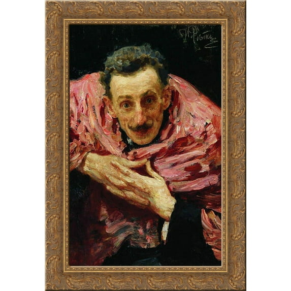 Portrait of V.D. Ratov (S.M. Muratov) 20x24 Gold Ornate Wood Framed Canvas Art by Repin, Ilya