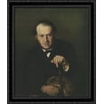thumbnail image 1 of Portrait of Vasily Bezsonov 28x32 Large Black Ornate Wood Framed Canvas Art by Vasily Perov, 1 of 2