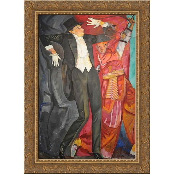 Portrait of Vsevolod Meyerhold 24x18 Gold Ornate Wood Framed Canvas Art by Boris Grigoriev