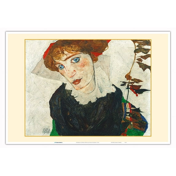 Portrait of Wally Neuzil - From an Original Color Painting by Egon Schiele c.1912 - Master Art Print (Unframed) 13in x 19in