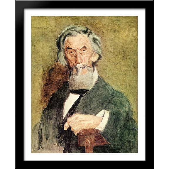 Portrait of William H. MacDowell (unfinished) 28x34 Large Black Wood Framed Print Art by Thomas Eakins